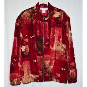 Vintage Draper’s & Damon’s Windbreaker Jacket Leaves & Floral Red/Brown Size L
